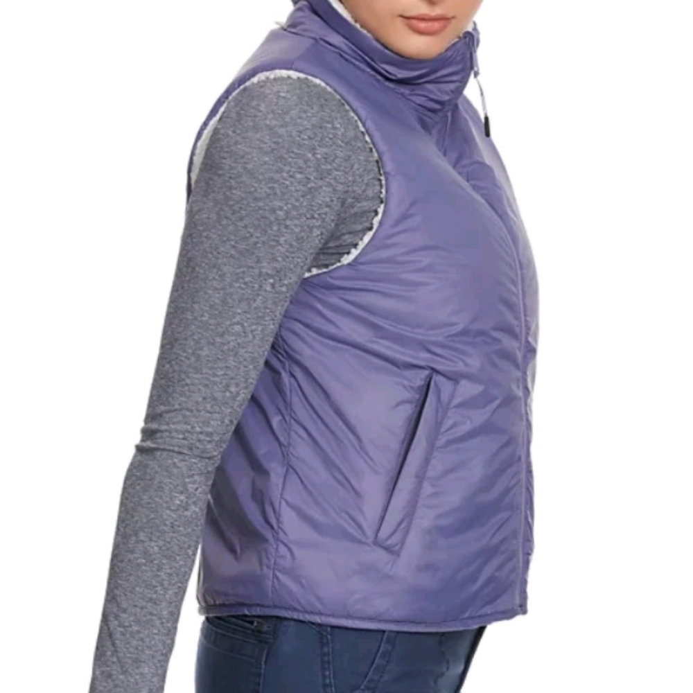 BASS OUTDOOR Womens White Reversible Sherpa Sleeveless Puffer Vest NWT $79 Sz M - Picture 5 of 10